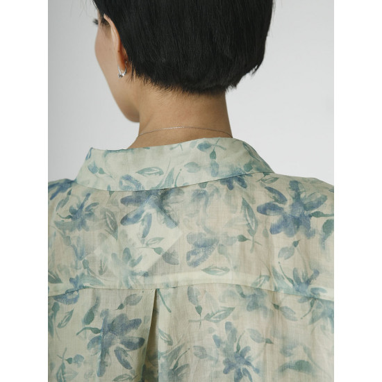 Рубашка из рами с цветочным принтом