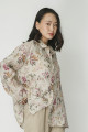 Льняная рубашка с цветочным принтом