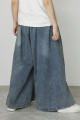 Джинсовые юбка- брюки с разрезами по бокам