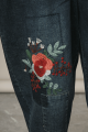 Брюки джинсовые с цветами